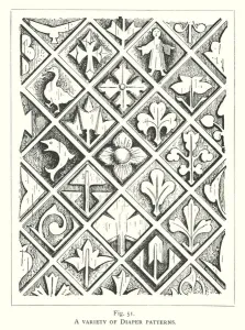 Wood carving: A variety of diaper patterns (engraving) Wood carving: A variety of diaper patterns (engraving)