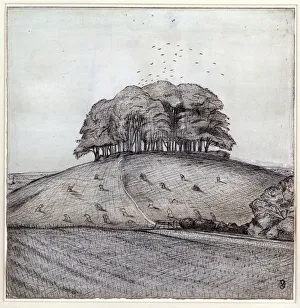 The Wood on the Hill, 1912 (ink, chalk & w/c on paper) The Wood on the Hill, 1912 (ink, chalk & w/c on paper)