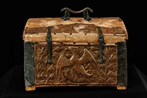 Wooden and gilded pastiglia reliquary box (mixed media) Wooden and gilded pastiglia reliquary box (mixed media)