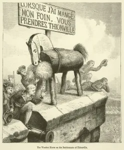 The Wooden Horse on the Battlements of Thionville (engraving) The Wooden Horse on the Battlements of Thionville (engraving)