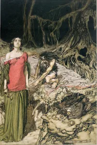 The Wooing of Grimhilde, the mother of Hagen from Siegfried The Wooing of Grimhilde, the mother of Hagen from Siegfried