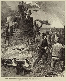 Wreck of the Strathmore on the Crozet Islands, Turf Tower erected by the Survivors Wreck of the Strathmore on the Crozet Islands, Turf Tower erected by the Survivors