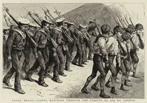 Young Brazil, Cadets marching through the Streets of Rio de Janeiro (engraving) Young Brazil, Cadets marching through the Streets of Rio de Janeiro (engraving)