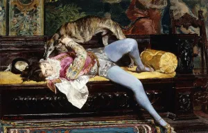 A Young Page, Playing with a Greyhound; Un Jeune Page, Jouant avec un Levrier A Young Page, Playing with a Greyhound; Un Jeune Page, Jouant avec un Levrier