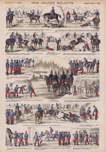 Our young soldiers: French army cavalry cadets in training (colour litho) Our young soldiers: French army cavalry cadets in training (colour litho)