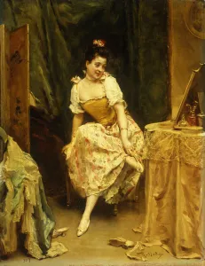 Young Woman at a Dressing Table, (oil on canvas) Young Woman at a Dressing Table, (oil on canvas)