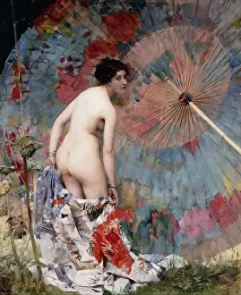 Young Woman and Parasol; Jeune Femme au Parasol, (oil on panel) Young Woman and Parasol; Jeune Femme au Parasol, (oil on panel)