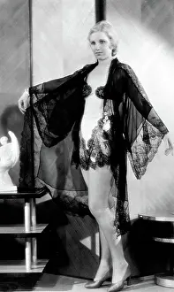 Vintage Lingerie Prints: Young woman wearing lace underwear c. 1930