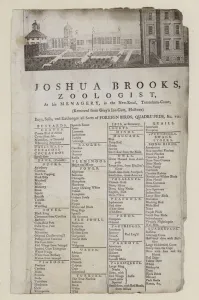 Zoologist, Joshua Brooks, trade card (engraving) Zoologist, Joshua Brooks, trade card (engraving)