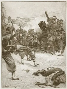The Zouaves took one of the barricades by a dashing bayonet charge The Zouaves took one of the barricades by a dashing bayonet charge
