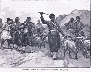 Zouves looting a village in the Crimea 1854 AD (litho) Zouves looting a village in the Crimea 1854 AD (litho)