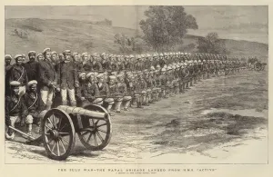 The Zulu War, the Naval Brigade landed from HMS 'Active' (engraving) The Zulu War, the Naval Brigade landed from HMS 'Active' (engraving)