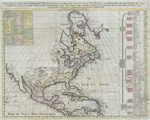 Vintage North America Map Prints: 1720, Chatelain Map of North America
