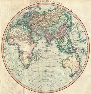 Eastern Hemisphere Map Prints: 1801, Cary Map of the Eastern Hemisphere, Asia, Africa, Australia, John Cary, 1754 - 1835