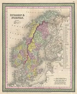 Mitchell Map Print of Scandinavia and Nordic Countries 1850