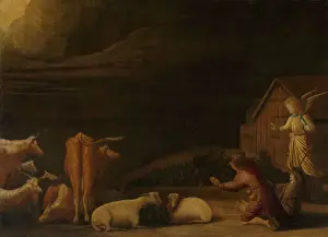 Annunciation To The Shepherds Prints: Annunciation Shepherds Two shepherds kneeling