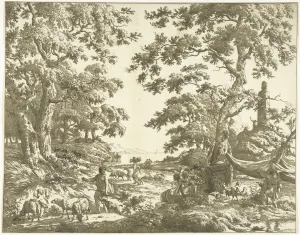 Arcadian landscape with Janus Picture, Marie Lambertine Coclers, 1776 - 1815 Arcadian landscape with Janus Picture, Marie Lambertine Coclers, 1776 - 1815