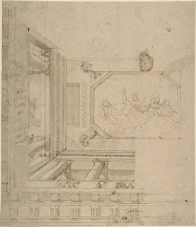 Balustrade Design Inspiration Prints: Architectural Elevation Part Ceiling Balustrade