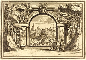 Arnold von Westerhout, Flemish (1651-1725), Il Greco in Troia: Plate 1, etching Arnold von Westerhout, Flemish (1651-1725), Il Greco in Troia: Plate 1, etching