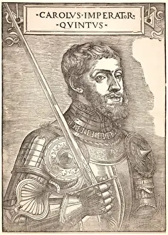 Holy Roman Emperor Charles V Prints: Attributed to Giovanni Britto (German)