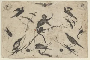 Blackwork Design Goldsmithwork Monkey Birds Insects Blackwork Design Goldsmithwork Monkey Birds Insects
