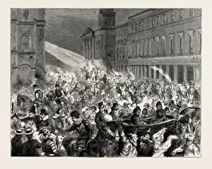 Print of the 1889 Carnival and Torchlight Procession at Ryde, Isle of Wight
