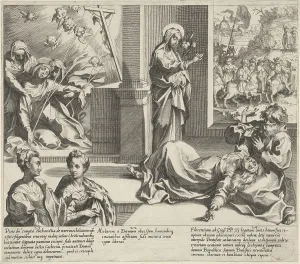 Catharina receives stigmata Christ Catharina redeems Catharina receives stigmata Christ Catharina redeems