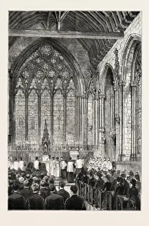 Great Britain Historic Images Prints: Chapel of St. Etheldreda, Ely Chapel, Holborn, London, U. K. Engraving 1879, Uk, Britain