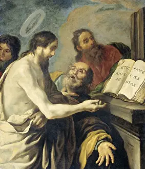 Christ Instructs Peter Feed My Sheep Print, Oil on Canvas, 1624