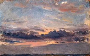 18th Century English Paintings Prints: A Cloud Study, Sunset, John Constable, 1776-1837, British