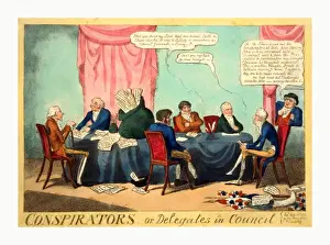 Romantic Era Illustration Prints: Conspirators; or, delegates in council, Cruikshank, George, 1792-1878, artist, engraving