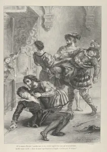 Death Hamlet 1843 Lithograph second state three Death Hamlet 1843 Lithograph second state three