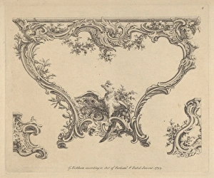 Design Console Table 1752 Etching Plate 7 7/8 Design Console Table 1752 Etching Plate 7 7/8