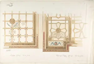 Cofered Ceiling Design Prints: Design Library Dining Room Ceiling Coffered Painted Rust
