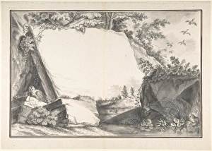 Design Title Page Rocks Animals late 18th century Design Title Page Rocks Animals late 18th century