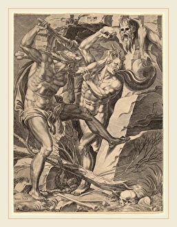 Dirck Volckertz Coornhert (Netherlandish, 1522-1590), Hercules Killing Cacus, 1554 Dirck Volckertz Coornhert (Netherlandish, 1522-1590), Hercules Killing Cacus, 1554