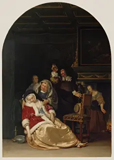 Print of A Doctor's Visit; Oil on panel, 1667
