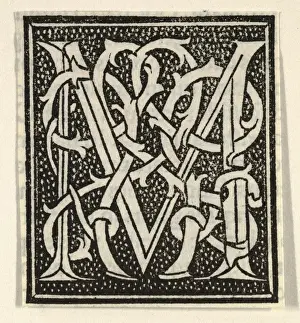 Italian Renaissance Artwork For Sale Prints: Drawings Prints, Print, Initial, letter, M, patterned, background, Artist, Italian