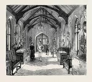 The Empress of Austria at Combermere, Cheshire: the Armoury in the Entrance Hall