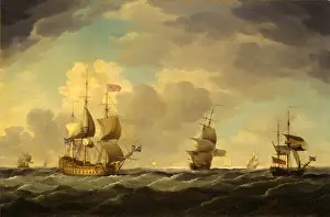 Union Jack Flag Design Prints: An English Flagship Under Easy Sail in a Moderate Breeze, Charles Brooking, 1723-1759