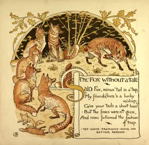 Victorian Era Book Art Prints: The Fox Without a Tail