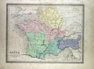 Retro Styled Cartography Prints: Map of Gaul