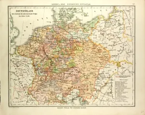Vintage German Maps Prints: Map of Germany in 1546