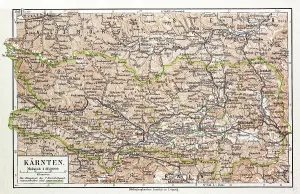Prints of Map of Karnten, Austria, 1899 Map Prints: Liszt Collection Print: Map of Karnten, Austria, 1899