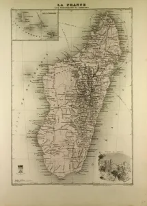 Retro Styled Cartography Prints: Map of Madagascar and Comoros, 1896