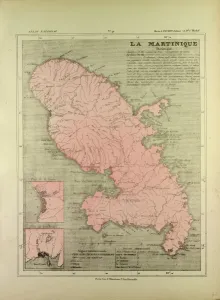 Retro Styled Map Art Prints: Map of Martinique