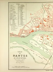 Victorian Era Cartography Prints: Map of Nantes