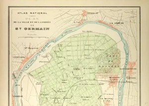 Retro Styled Maps Prints: Map of St. Germain