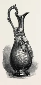 1867 Engraving Print of a Large Jug