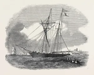 Azorian Orange Schooner Engraving Print